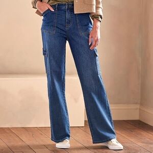 Womens Architect® Cargo Wide Leg Denim Jeans, size 8, EUC